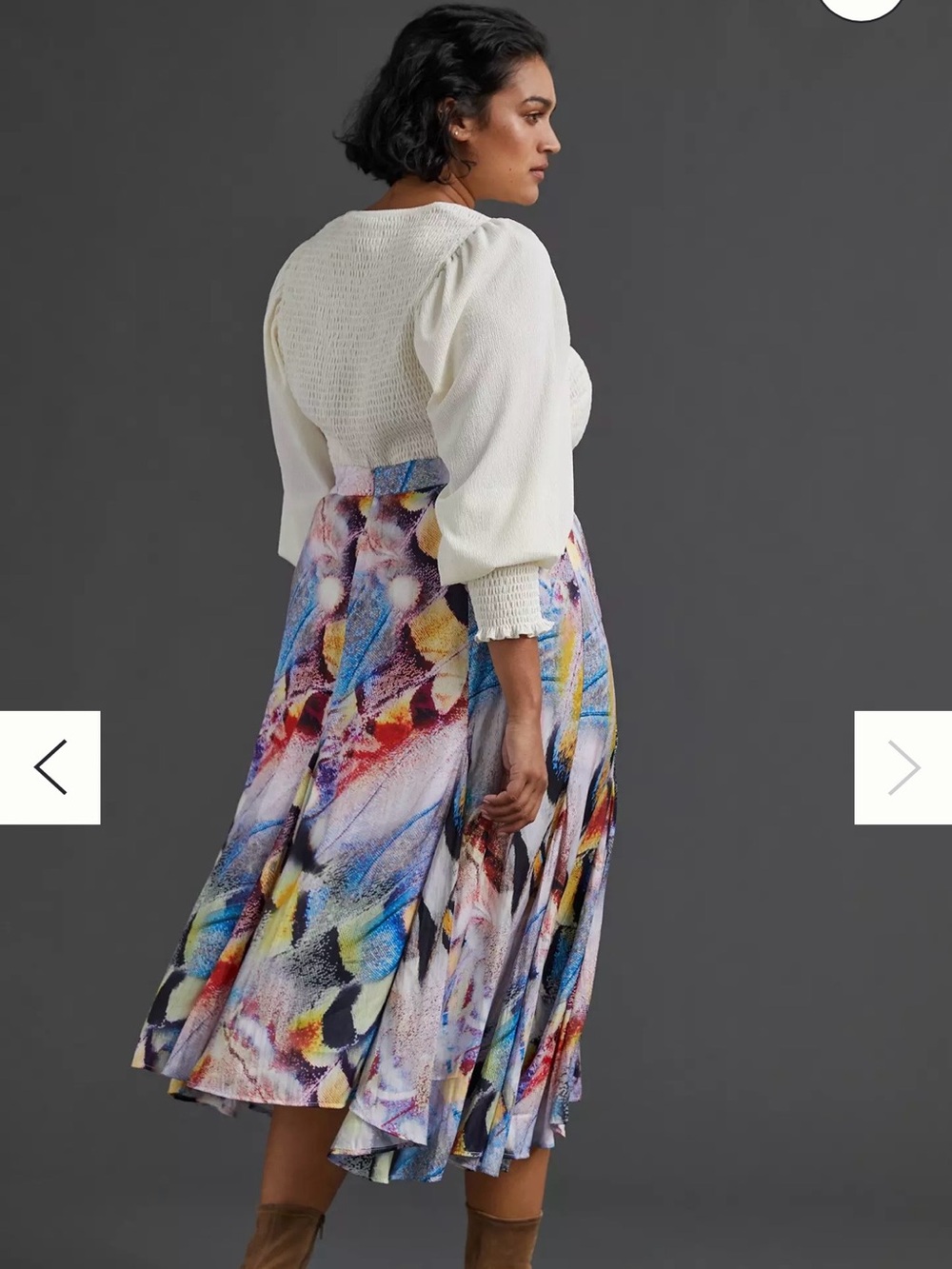 Anthropologie Women’s Midi Abstract Colorful Print Zip Skirt- Size 14 - Picture 10 of 14